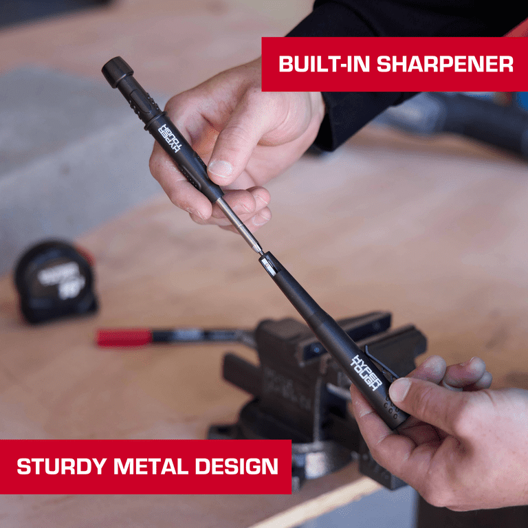 Hyper Tough Mechanical Carpenter Pencil with Pencil Sharpener and