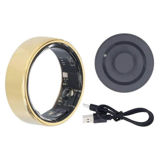 Smart Health Ring, Sleep Tracker, Body Temperature Monitoring, Step Counting with Charging Base, Inner Diameter 17.6mm