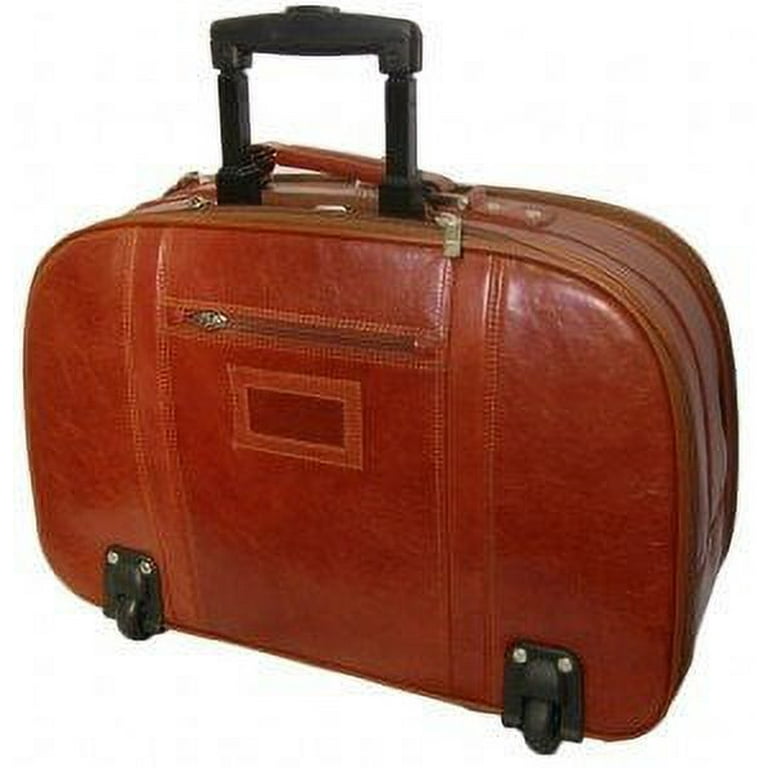 Buy the Vintage Airway Buckled Brown Leather Luggage Travel