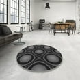 thumbnail image 3 of Ahgly Company Indoor Round Patterned Midnight Gray Area Rugs, 7' Round, 3 of 6