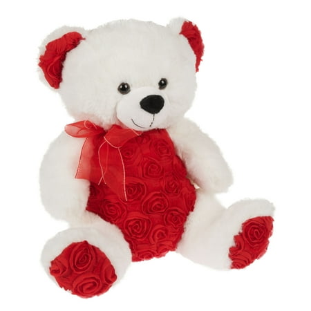 Way To Celebrate Large Plush, Rose Teddy, White