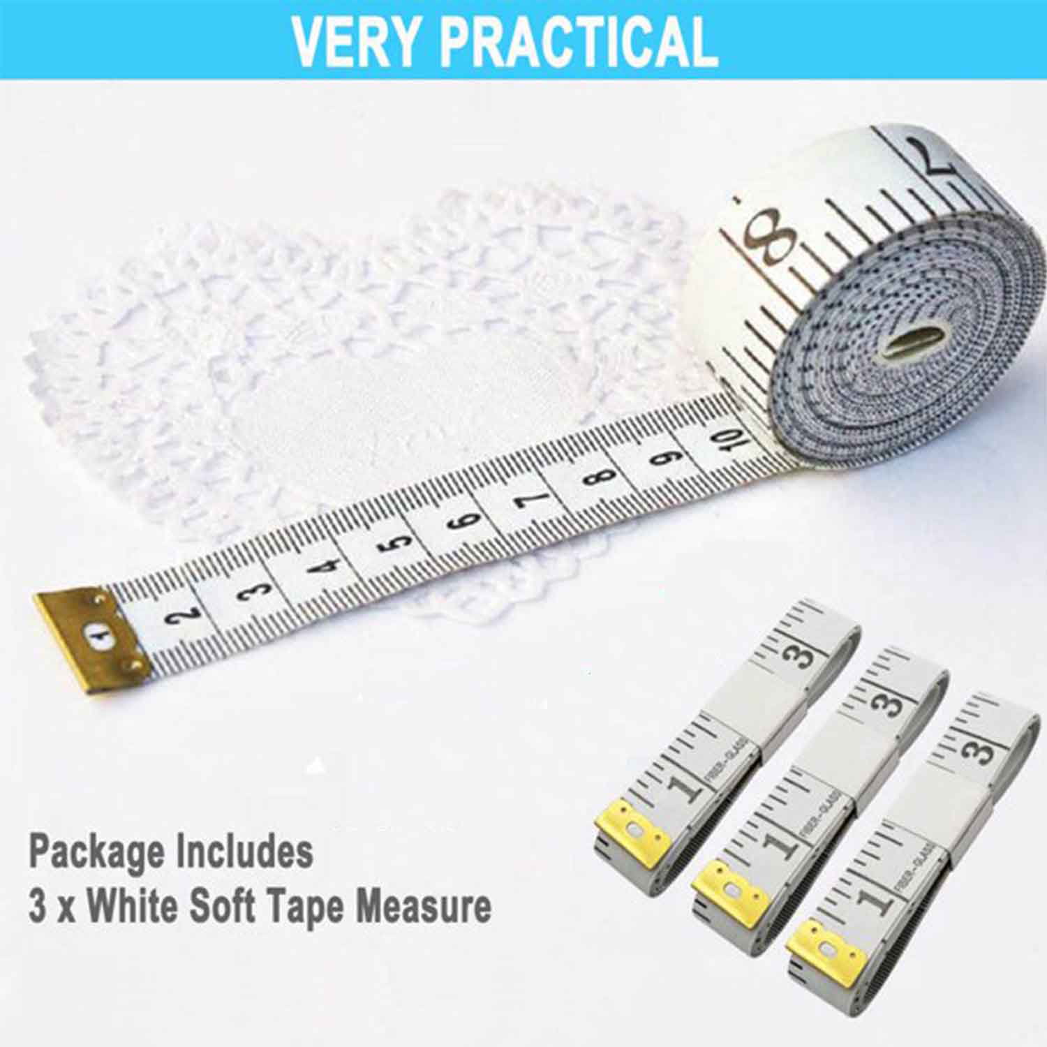 BSLINO 3pcs Tape Measure 60-Inch/150cm Soft Cloth Measuring Tape Weight  Loss Medical Body Measurement Sewing Tailor Craft Vinyl Ruler, Has  Centimetre