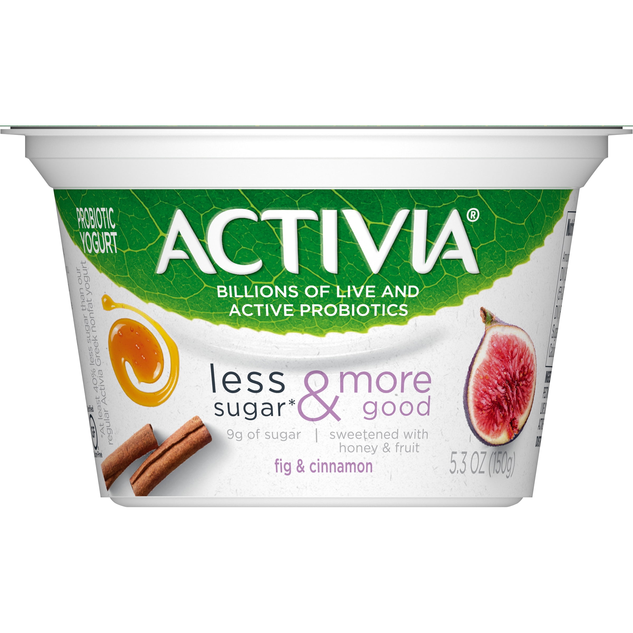 Activia Less Sugar & More Good Fig & Cinnamon Yogurt, 5.3 Oz.