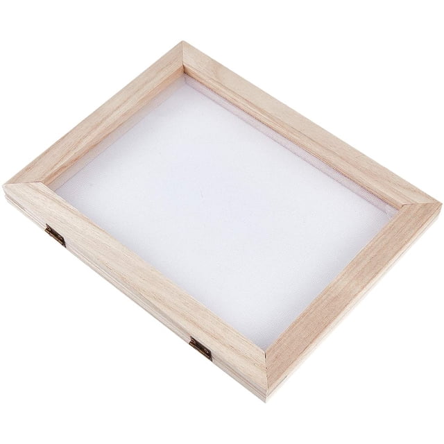 Wooden Paper Making Papermaking Mould Frame Screen Large Tools for Handcraft DIY Paper Craft 9.84x7.48x0.83 inch
