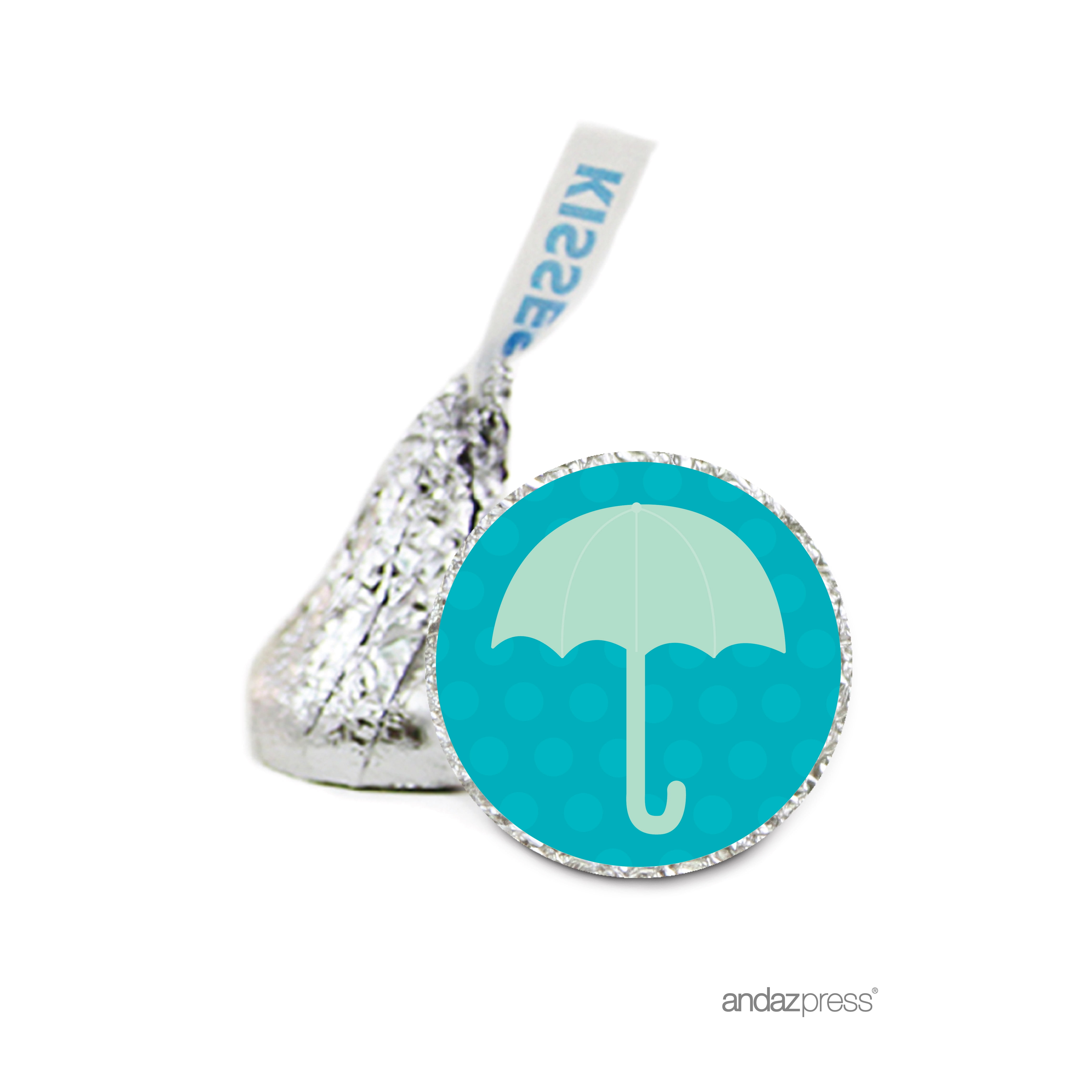 Boy Umbrella Hershey S Kiss Baby Shower Stickers 216 Pack