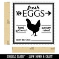 thumbnail image 2 of Fresh Chicken Eggs Hand Gathered Pasture Raised Best Before Self-Inking Rubber Stamp Ink Stamper - Red Ink - Small 1 Inch, 2 of 7