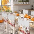 thumbnail image 2 of Fall Floral Chair Covers Set of 6 Rose Dahlia Chair Back Covers Stretch Removable Washable Slipcovers Protector for Dining Room Kitchen Party Decor, 2 of 5