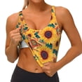 thumbnail image 3 of Balery Bohemian Sunflower Sujetadores deportivos con espalda cruzada para mujer, acolchados, sin costuras, de alto impacto, ideales para yoga, gimnasio, entrenamiento y fitness.-Medium, 3 of 8