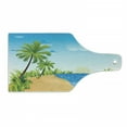 thumbnail image 1 of Graphic Beach Cutting Board, Tropical Coast with Palm Trees Herbs and Sands Summer Vibes Landscape, Decorative Tempered Glass Cutting and Serving Board, in 3 Sizes, by Ambesonne, 1 of 2