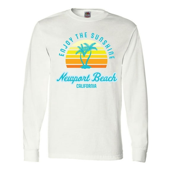 Inktastic Summer Enjoy the Sunshine Newport Beach Florida in Blue Long Sleeve T-Shirt