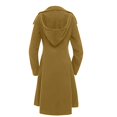 thumbnail image 2 of LEEYNEER Womens Single Breasted Pea Coat Lapel Mid Length Trench Coat Outwear  Long Sleeve Autumn Jacket Loose Outerwear Button Solid Blouse Coat Wine L, 2 of 4