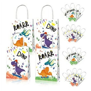 MOVINPE Dinosaur Party Favors 12 Pack 84 pcs Prefilled Goody Bags with Gift  Tags, Filled with Dinosaur Themed Stampers Luminous Dinos Figure Slap