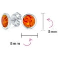 thumbnail image 4 of Bling Jewelry Womens Minimalist Round Orange Fire Opal Stud Earrings Gold Plated, 4 of 5