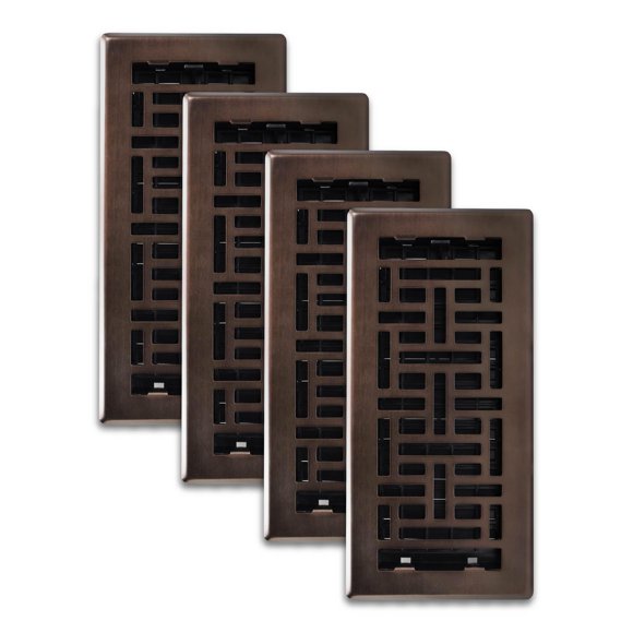Rejillas decorativas Floor Register AJH410-RB Oriental de 4 x 10 pulgadas, paquete de 4 unidades
