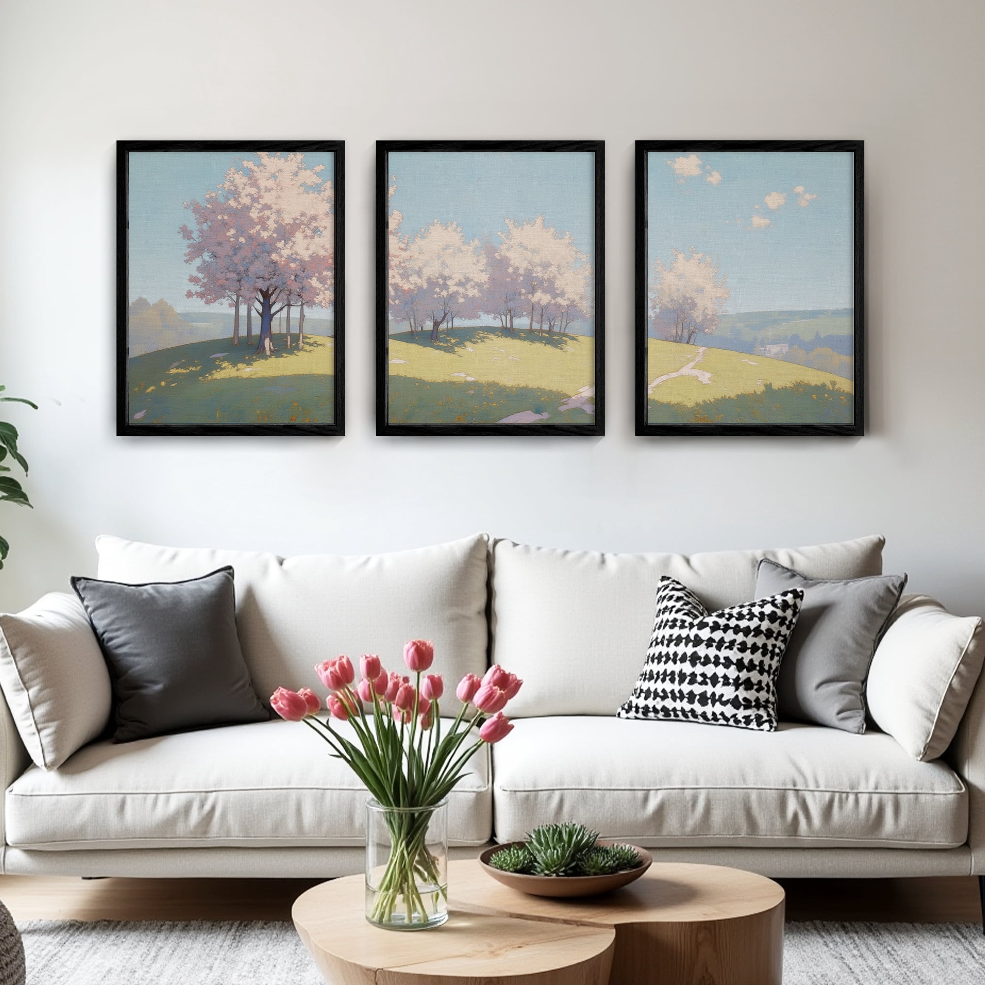 MAYEERTY Modern Abstract Wall Art Painting, Living Room Decor, Black Wood Frame, 23.6"x17.7"