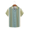 thumbnail image 2 of KyCheLot Men's Dress Shirts Stripe Summer Short Sleeve Collar Button down Shirt Casual Travel, 2 of 5