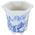thumbnail image 3 of Delicate Blue And White Ceramic Planter Unique Porcelain Flower Pot For Small Plants Decorative Desktop Flower Pot For Home And Balcony, 3 of 8