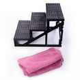 thumbnail image 5 of Immere Pet Stairs 3 Steps Indoor Dog Cat Steps Ramp Ladder for Puppies Up to 55 lbs, dark Pink, 5 of 7