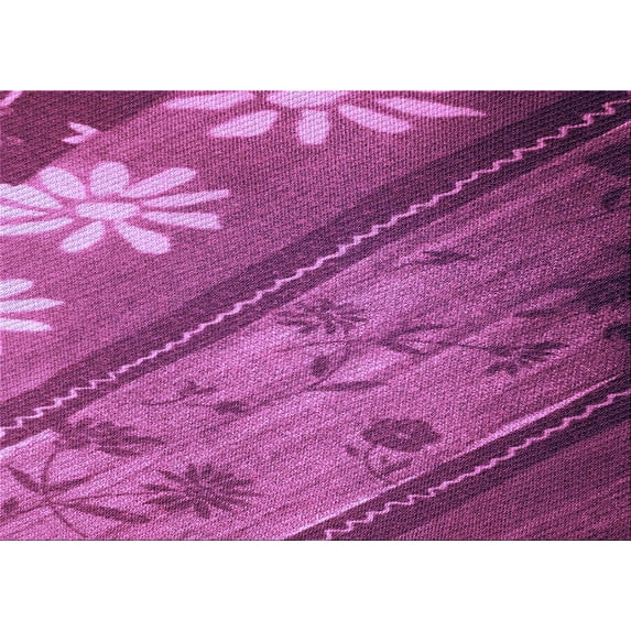 Ahgly Company Machine Washable Indoor Rectangle Transitional Medium Violet Red Pink Area Rugs, 8' x 12'