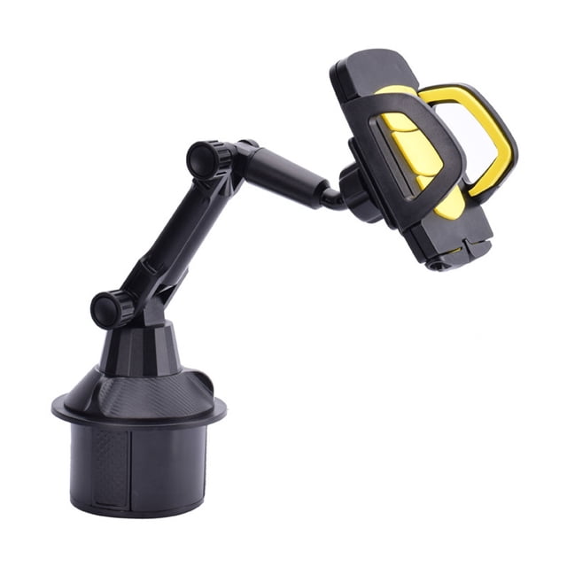 yingyy Voiture Réglable Porte-Gobelet Support de Téléphone Monter 360 Degrés Rotation Support Flexible Universel Téléphone Intelligent Support Intérieur Jaune