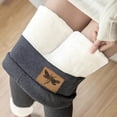 thumbnail image 3 of Medias de invierno con forro de lana Sherpa para mujer, medias elásticas de Cachemira gruesa de cintura alta, pantalones cálidos de felpa, 3 of 4