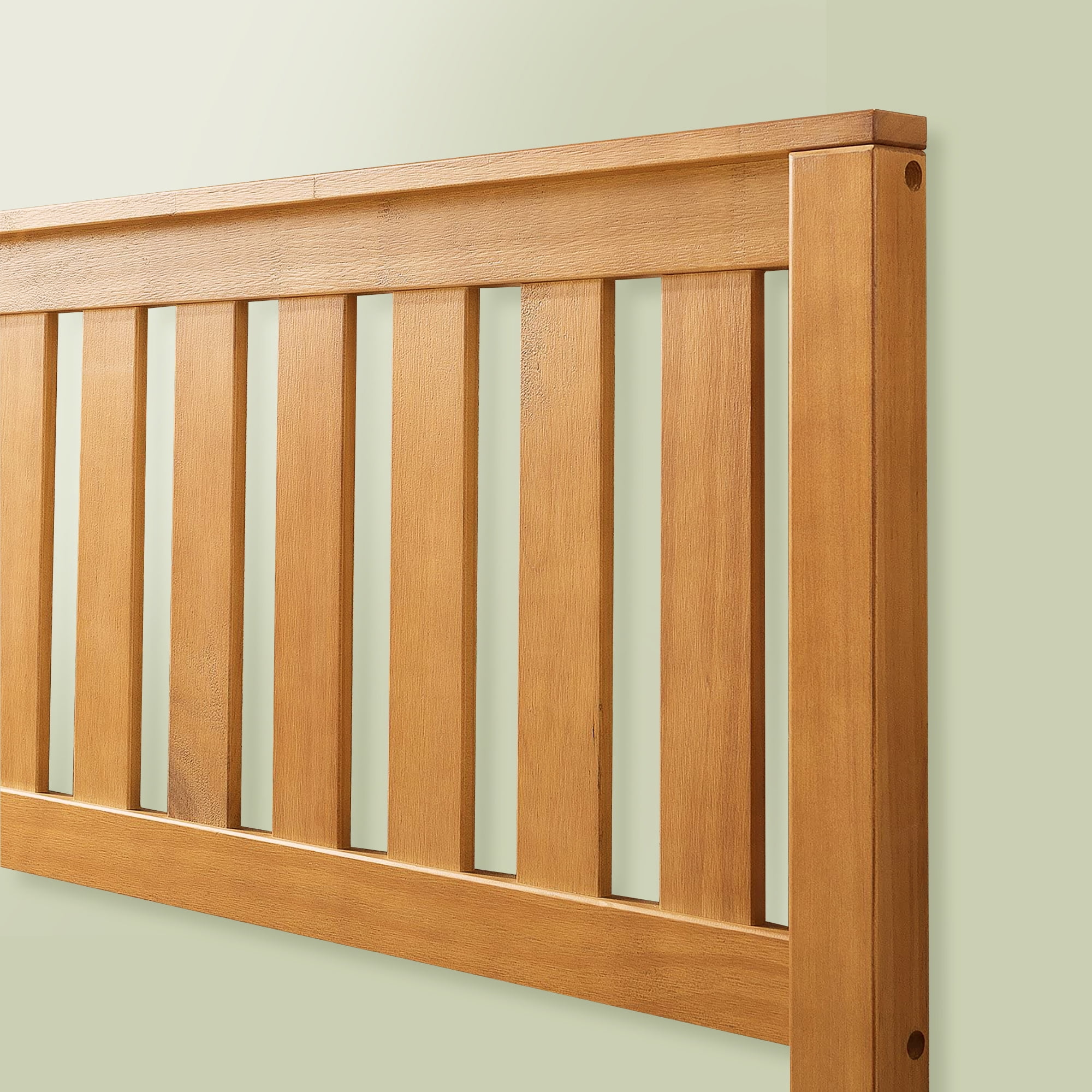 Zinus Alexia 37" Wood Platform Bed with Headboard, Rustic Pine, King