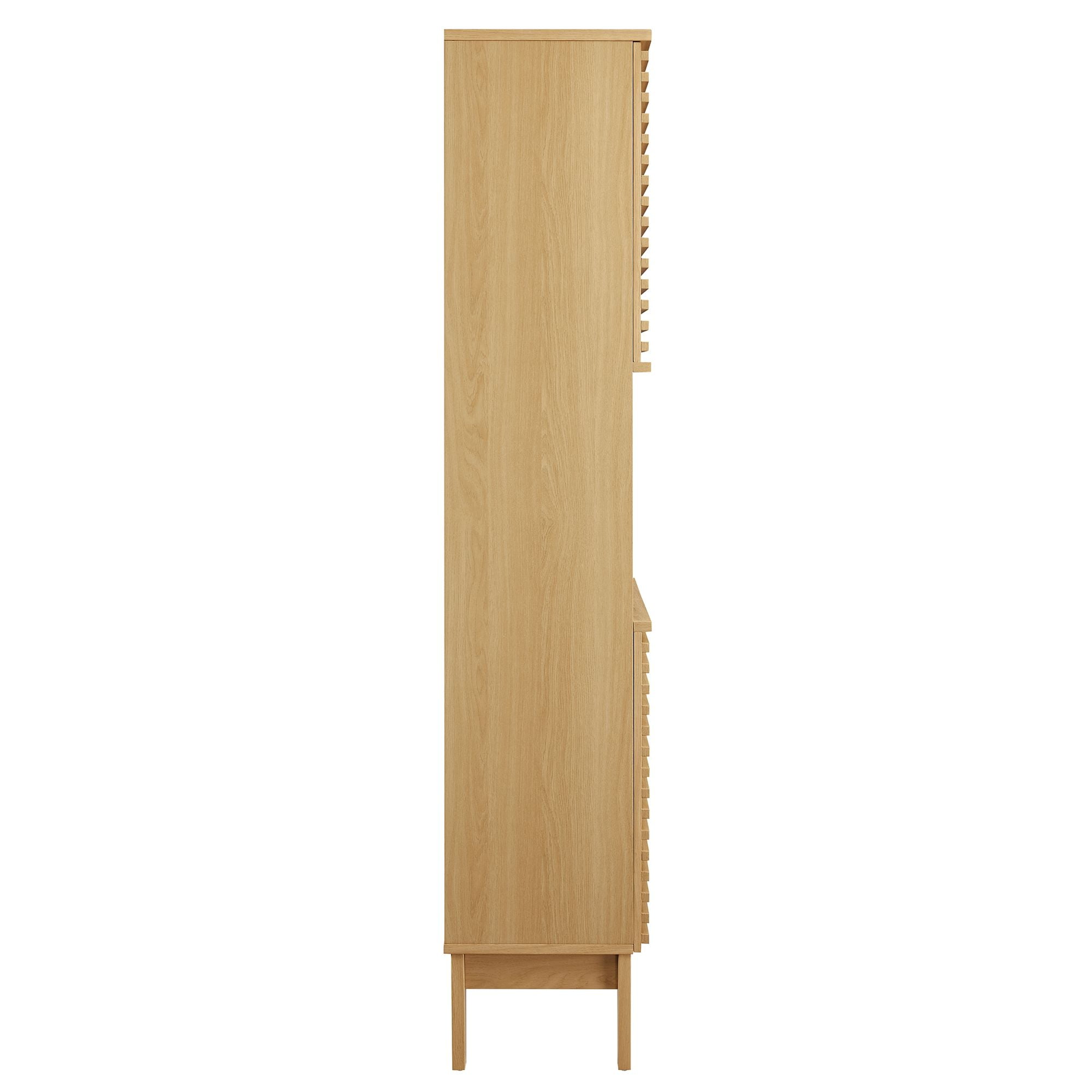 Render Tall Bathroom Storage Cabinet in Oak