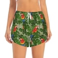 thumbnail image 4 of Lsque Parrots And Tropical Leaves Printed Women's Running Shorts with Liner Pockets,Elastic Quick Dry Workout Athletic Gym Yoga Shorts,Womens High Waist Shorts-X-Large, 4 of 9