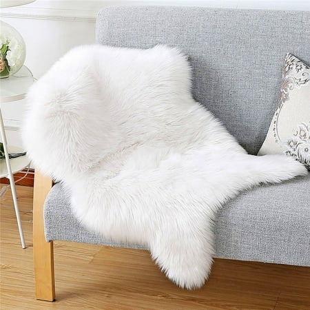 Faux Sheepskin Rug Fluffy Area Rug Shaggy Silky Throw Rug Floor