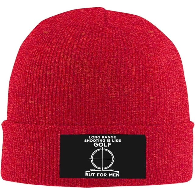 Long Ranges Shooting It's Like Golf But for Men Winter Hats Cuffed Beanie Stocking Hat Ski Skull Cap Black