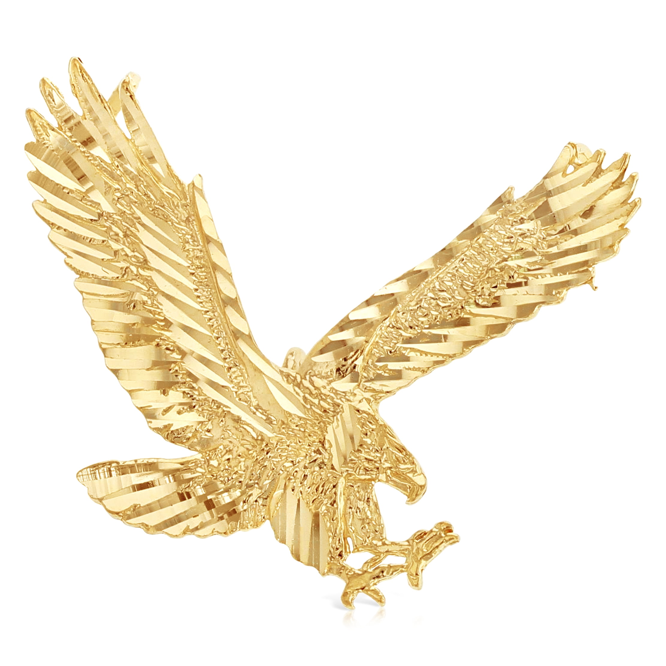 14K Yellow Gold Eagle Charm Pendant For Necklace or Chain - Walmart.com