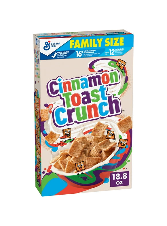 Cinnamon Toast Crunch Breakfast Cereal, Crispy Cinnamon Cereal, Family Size, 18.8 oz