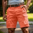 thumbnail image 2 of OIOLOYJM Men's Casual Cotton Twill Hiking Cargo Shorts Lightweight Athletic Golf Outdoor Work Shorts with Multi Pockets Red 3XL, 2 of 4