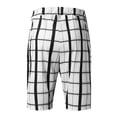 thumbnail image 5 of pxiakgy mens shorts men casual plaid printed business mid waist stretch drawstring shorts with pockets men casual shorts black + l, 5 of 6
