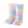 thumbnail image 2 of SUYIDA Gradient Rain Boots for Girls Mid Calf Waterproof Easy On Boots Non Slip Sole All Seasons Outdoor Play Boots, 2 of 6