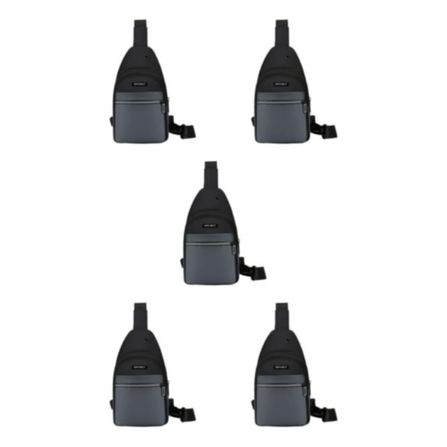 relayinert Hands Free No Burden Chest Bag Soft Polyster Large Capacity With Earphone Hole Easy To Carry grey 5Set