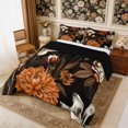 thumbnail image 3 of Manfei Oriental Flower Peony Full Size Comforter Sets 3-Piece,Spring Garden Bedding Comforter Set,1 Comforter and 2 Pillowcases,Reversible, 3 of 6