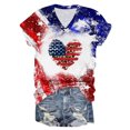 thumbnail image 3 of Brnmxoke Red White and Blue Shirts for Women,Women American Flag Heart Patriotic T-Shirt 4th of July Graphic Tees Shirts USA Flag Star Stripe Tops, 3 of 5