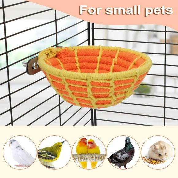 SIfdSeng Handmade Coton Rope Bird Breeding Nest Bird Nest Cage for Small Parrots Budgie Conure Lovebird
