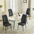 thumbnail image 4 of Set of 2 Modern Velvet Dining Chairs with Adjustable Footrests, Dark Grey Upholstered Kitchen Side Chairs, Contemporary Iron Frame Accent Chairs for Restaurant and Home Dining, 4 of 9