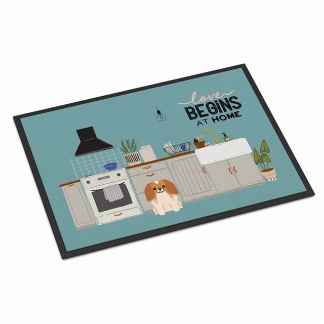 Carolines Treasures CK7807MAT 18 x 27 Po Rouge Blanc Tapis de Cuisine Intérieur Ou Extérieur