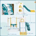 thumbnail image 3 of Qaba 6-in-1 Slide and Swing Set with Basketball Hoop, Climber, Yellow, 3 of 10