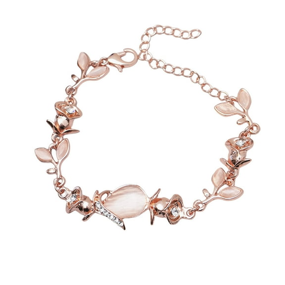 Bracelets For Women Stackable Bar Bracelet For Women Link Fashion Adjustable Women Opal Leaf Rose Gold Bracelet Engagement Jewelry