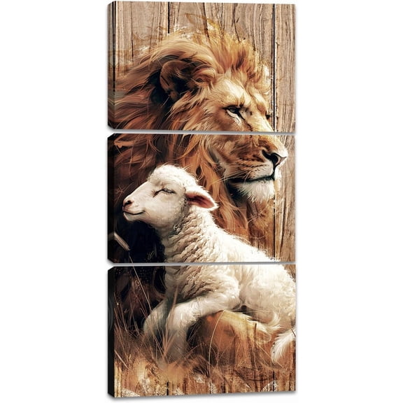 Christian Bible Verse Canvas Wall Art Religious Lion King Poster Print Office spirational Wall Decor for Living Room Kitchen Decor(Only canvas)
