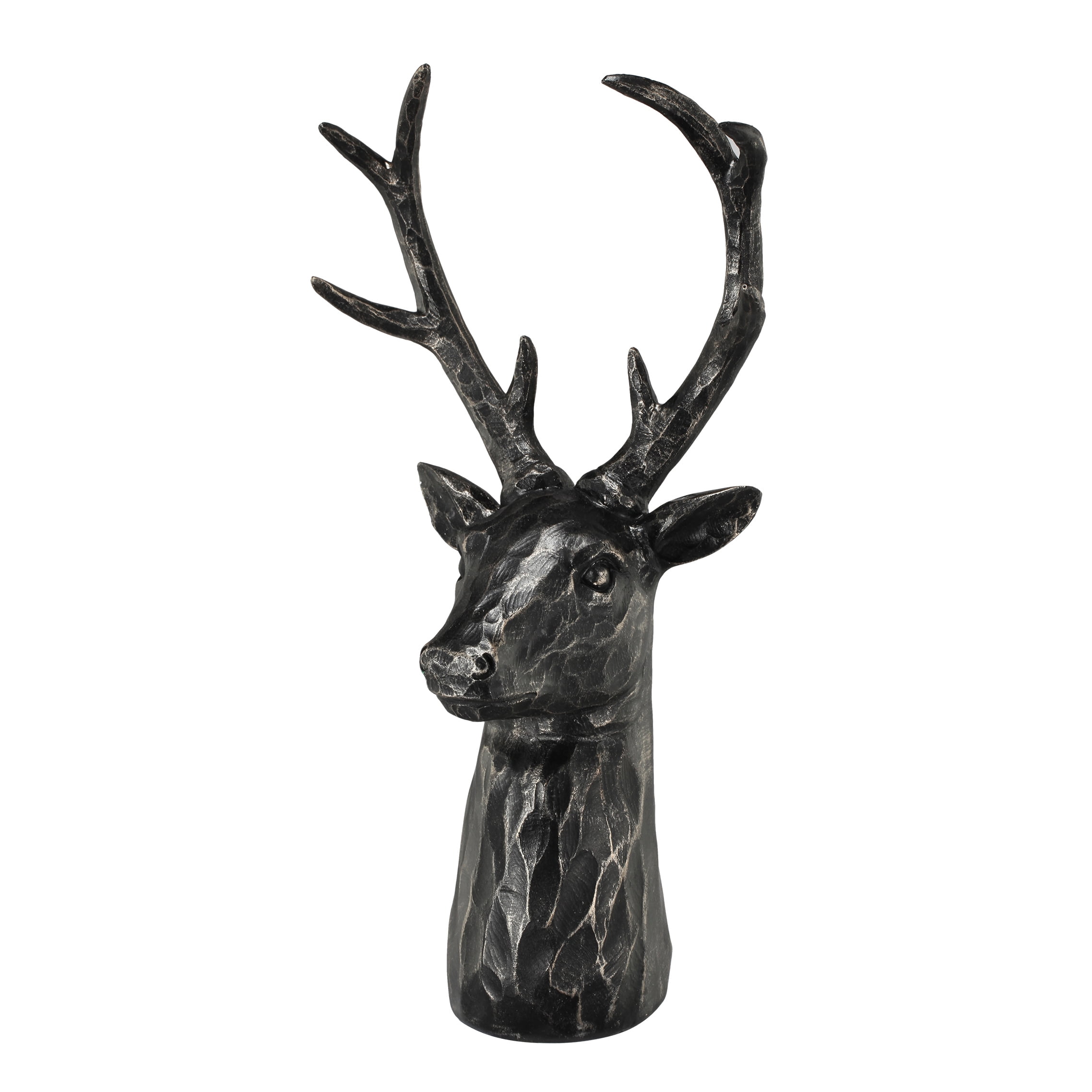 A&B Home Deer Head Sculpture Deer Figurine Black Statue Home Decor