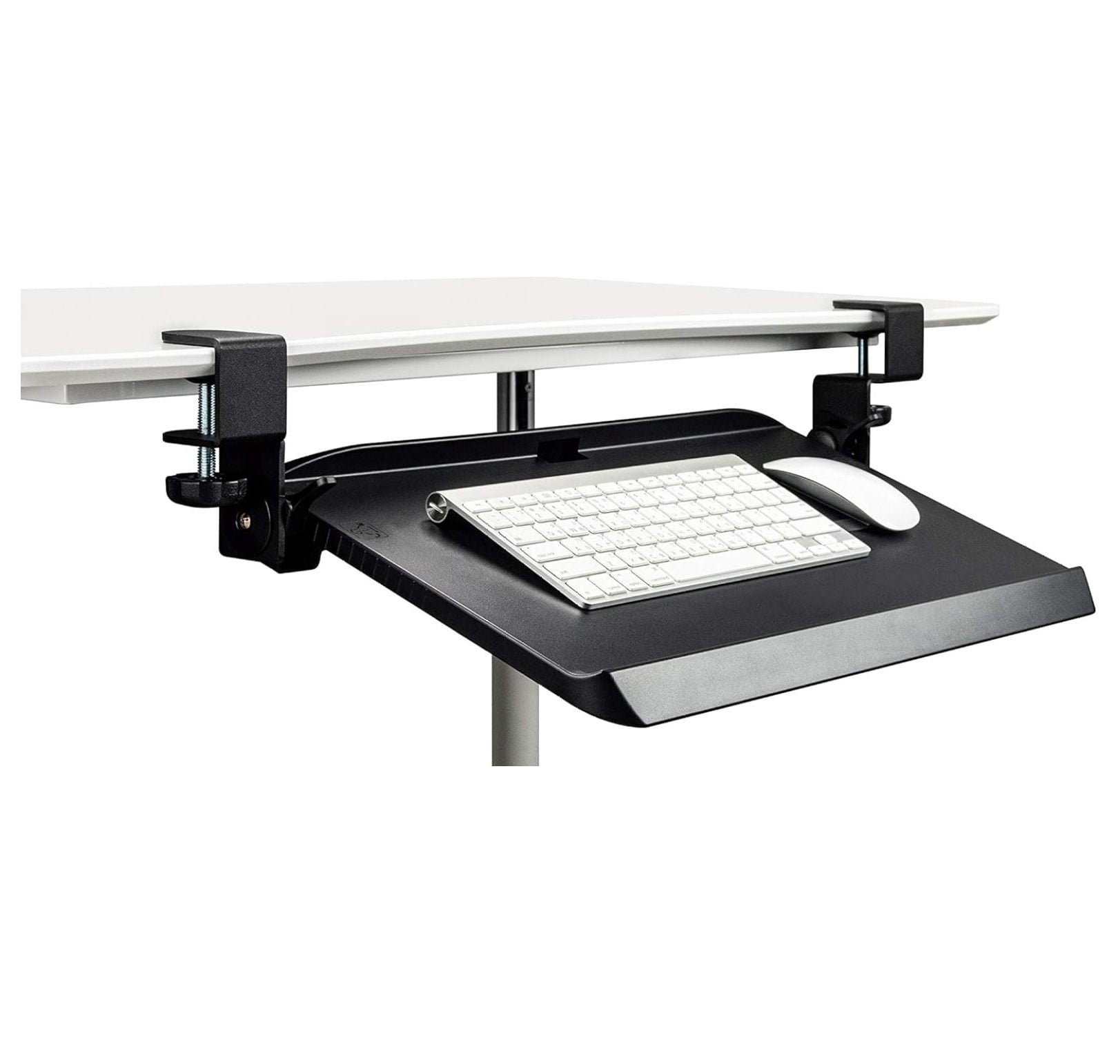 Clamping Under-Desk Keyboard Tray with Ergonomic 3-Angle Adjustment