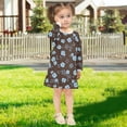 thumbnail image 5 of Girls' long-sleeved dress Blue Flower Girls' A-line dress with ribbed cuffs Soft and comfortable, 5 of 6