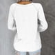 thumbnail image 4 of Mujeres Casual Moda Pullover Manga Larga Con Cuello En V Blusas Camiseta Soild Pompotops FGAJ15438, 4 of 9