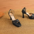 thumbnail image 2 of SACFOF Womens Block High Heel Platform Sandals, Open Toe Ankle Strap Comfort Sandals, Womens Dressy Sandals, 2 of 6