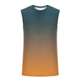 thumbnail image 4 of BRGZLK Mens Tank Tops Casual Summer Sleeveless Workout Muscle Tees Gradient Print Crew Neck Training Bodybuilding T Shirt, 4 of 5